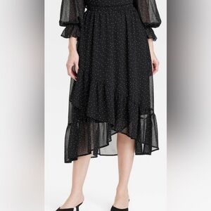 Women's Ruffle Midi Skirt - A New Day™ Black
Polka Dots L